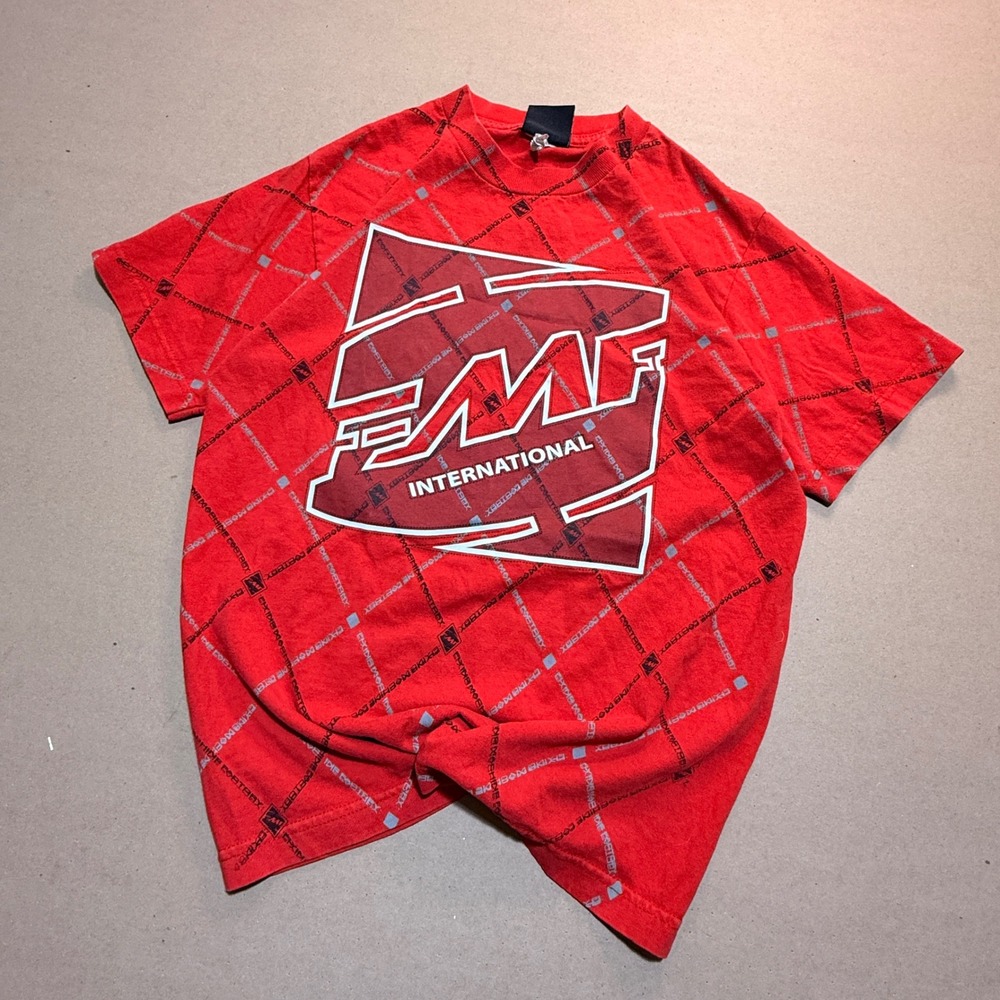 Vintage FMF International T-Shirt Small Red Excellent Motocross Racing AOP